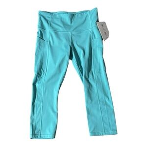 ATHLETA Ultimate Stash II Capri in Aqua Blue Leggings Womens Small Turquoise